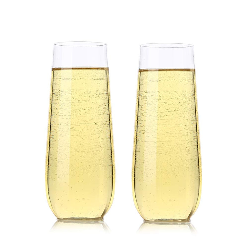 Champagne Flutes 10 ounce Clear Plastic Toasting