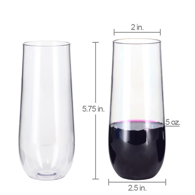 Champagne Flutes 10 ounce Clear Plastic Toasting