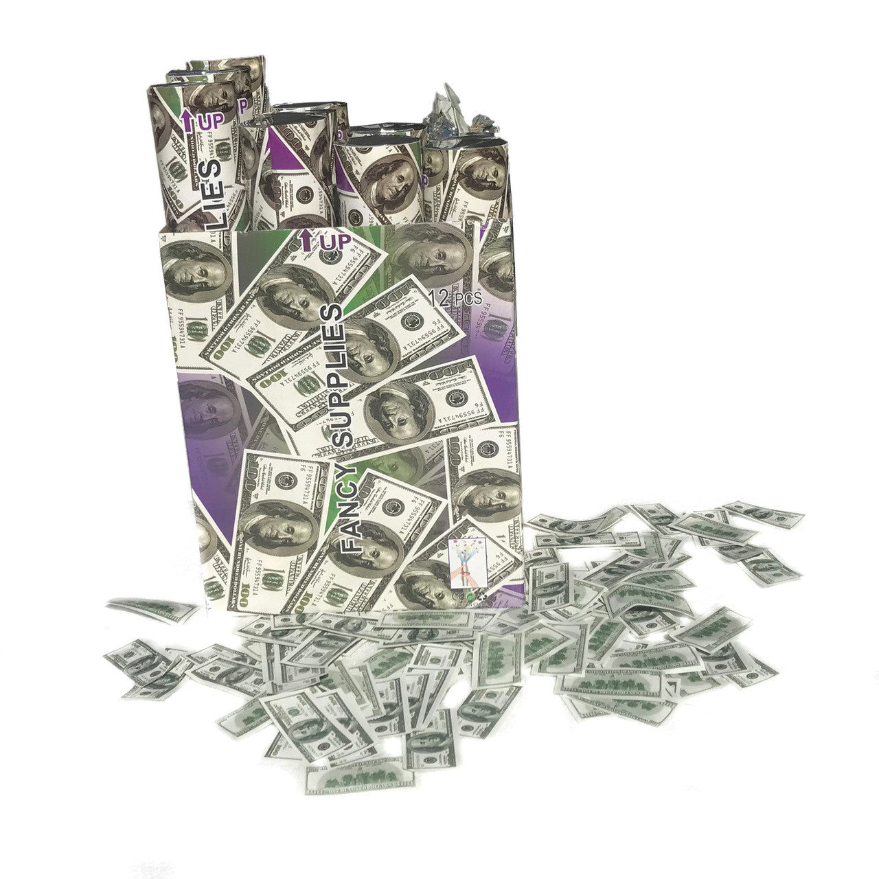 12" Confetti Cannon $100 Dollar 