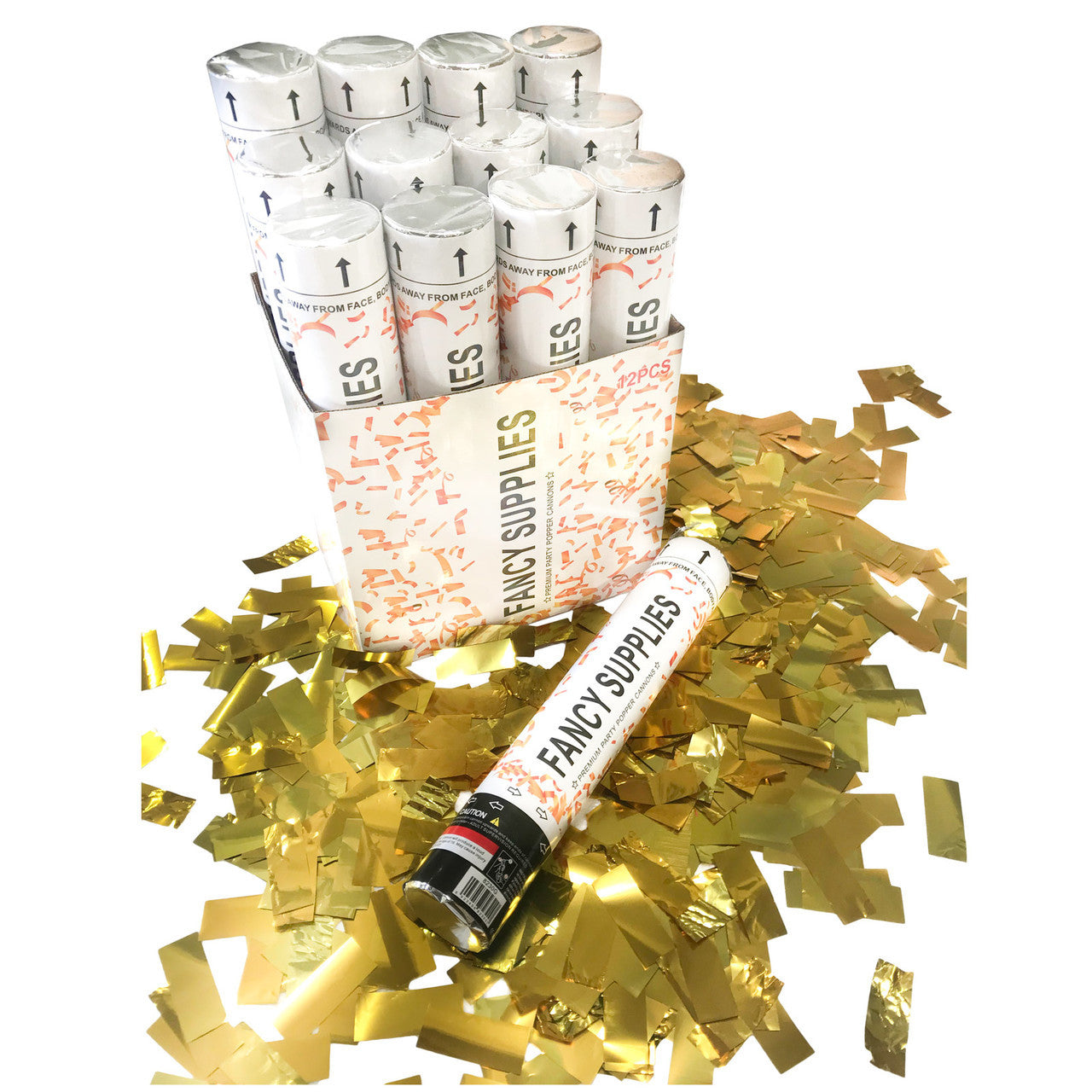 12" Confetti Cannon Metallic Gold 