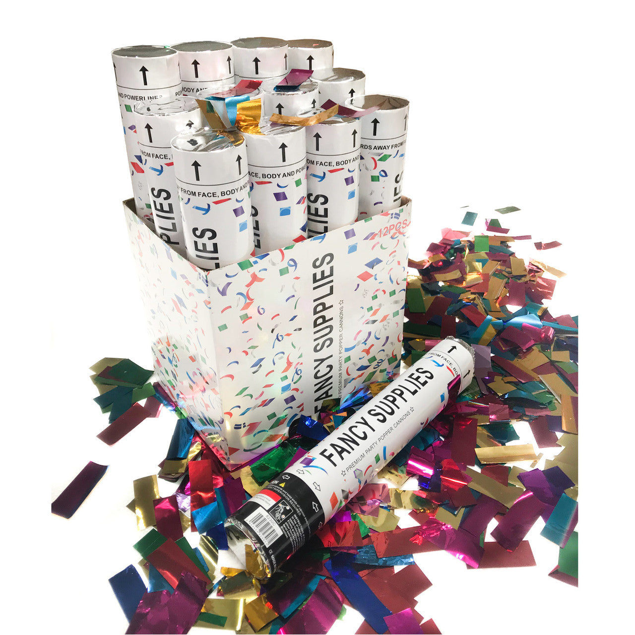 12 inch Confetti Cannon Metallic Multi-Color