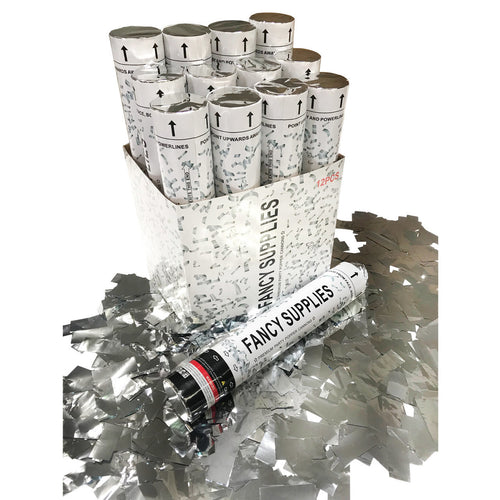 12 inch Confetti Cannon Metallic Silver 