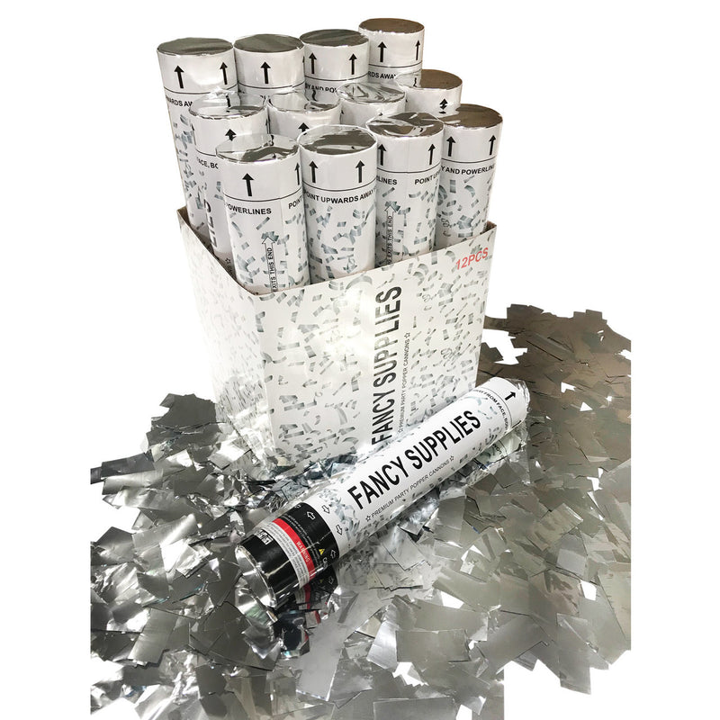 12 inch Confetti Cannon Metallic Silver 
