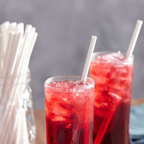 White Paper Straws 7.75 inch Case of 10000