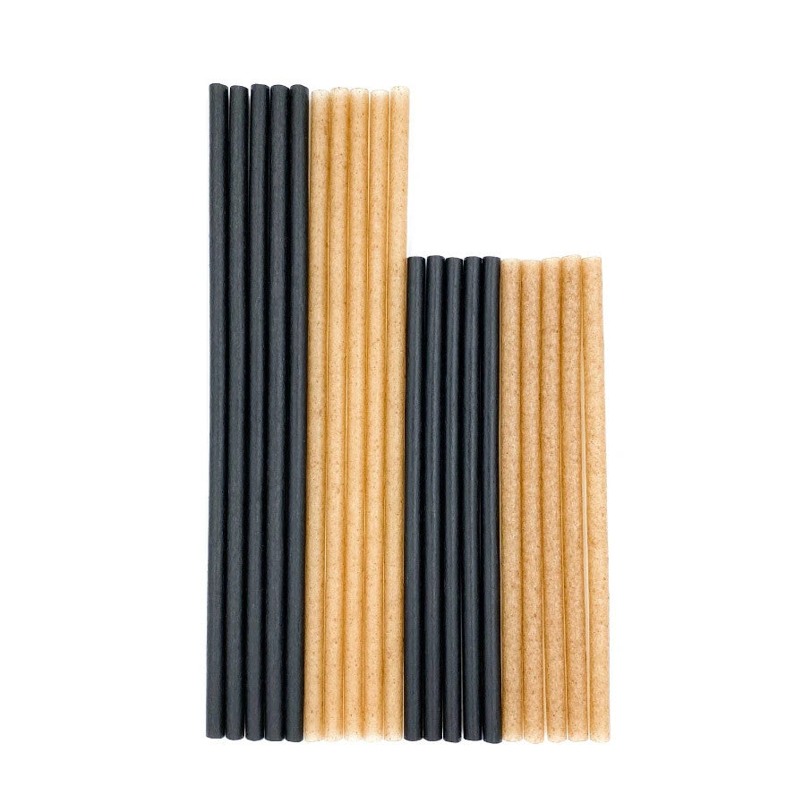 Black Agave Straws Individually Wrapped Plant Based Restaurant Bulk 