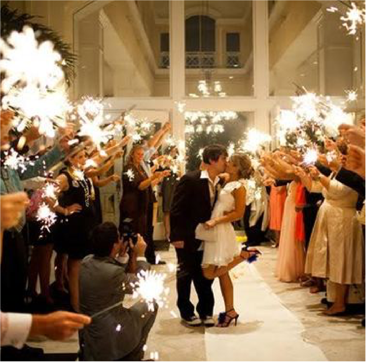 These 10" gold sparklers are great for any festive occassion! These sparklers are made with wire cores instead of bamboo wood, so that they burn much CLEANER and with far less SMOKE.