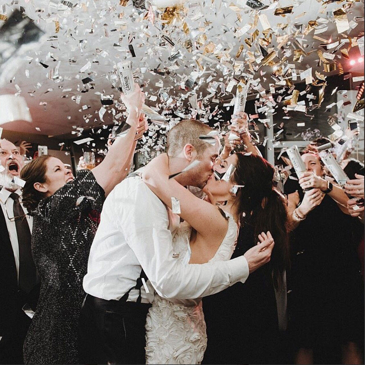 30" Confetti Cannon Metallic Silver 