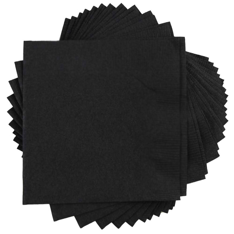 Black Beverage Napkins 2 Ply 10x10