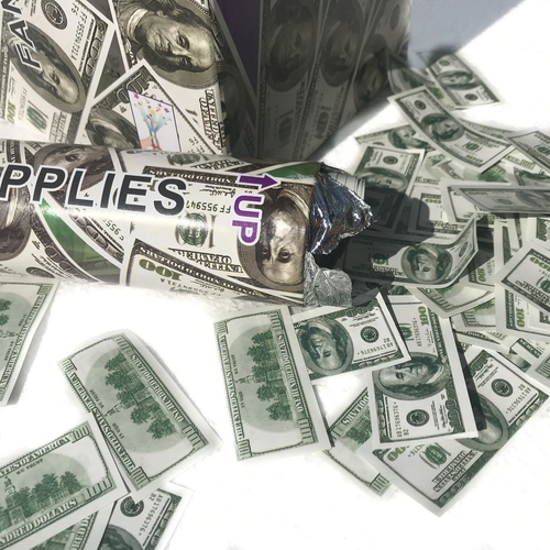 12" Confetti Cannon $100 Dollar 