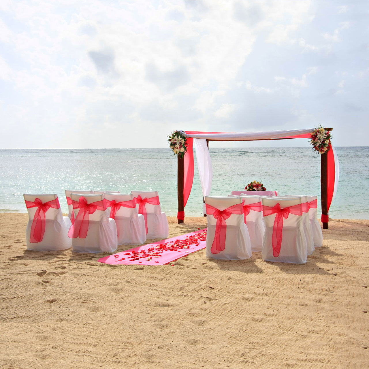 Red Silk Rose Petals 100 pieces