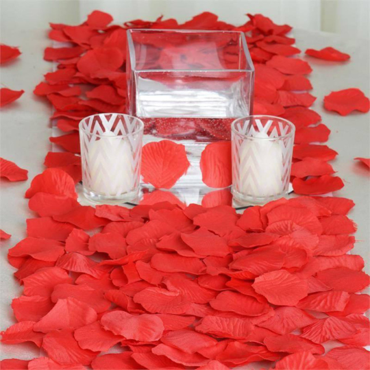 Red Silk Rose Petals 100 pieces