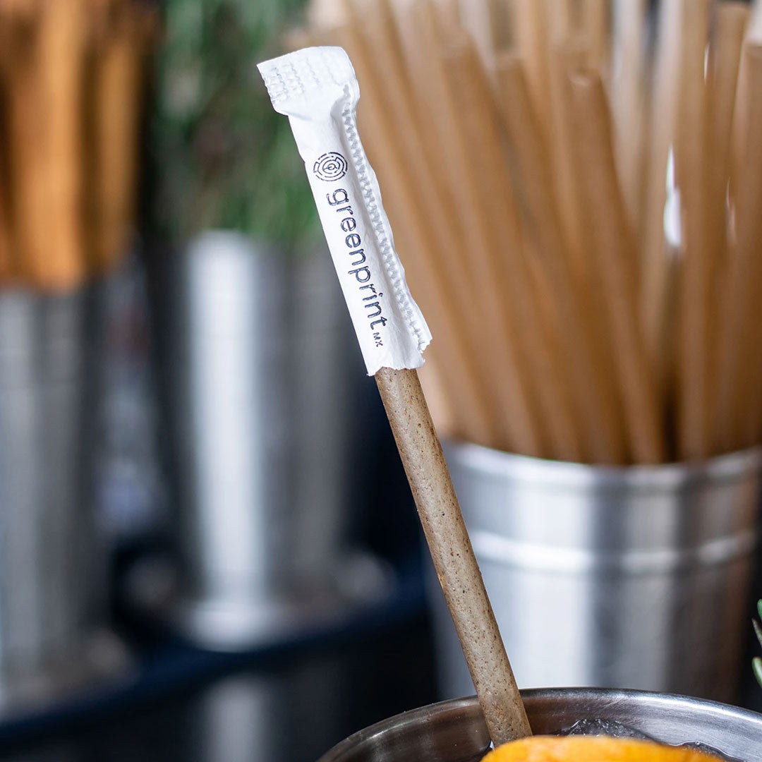 Agave Straws Individually Wrapped Plant Based Restaurant Bulk 